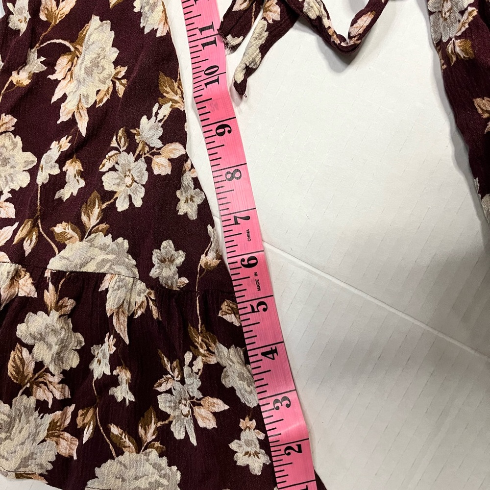 American Eagle Outfitters Mini Brown Floral Dress/Tunic Size XXS - Picture 6 of 6